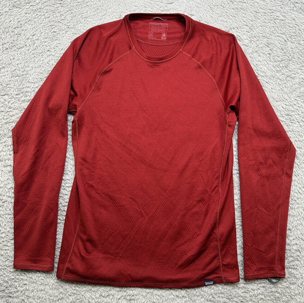 Patagonia Capilene Midweight Base Layer Top Womens M Red Long Sleeve